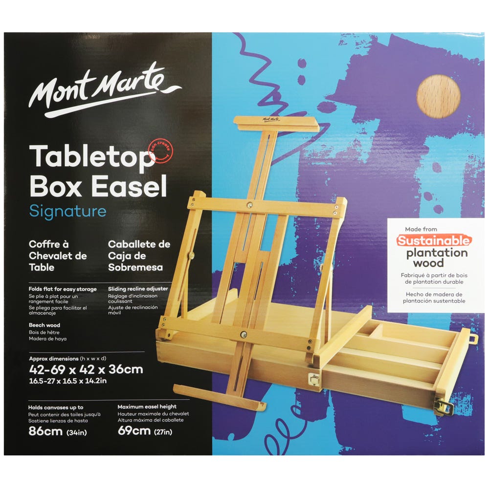 დიდი სამაგიდო მოლბერტი სათავსო ყუთით MM Big Desk Easel w/box - Beech