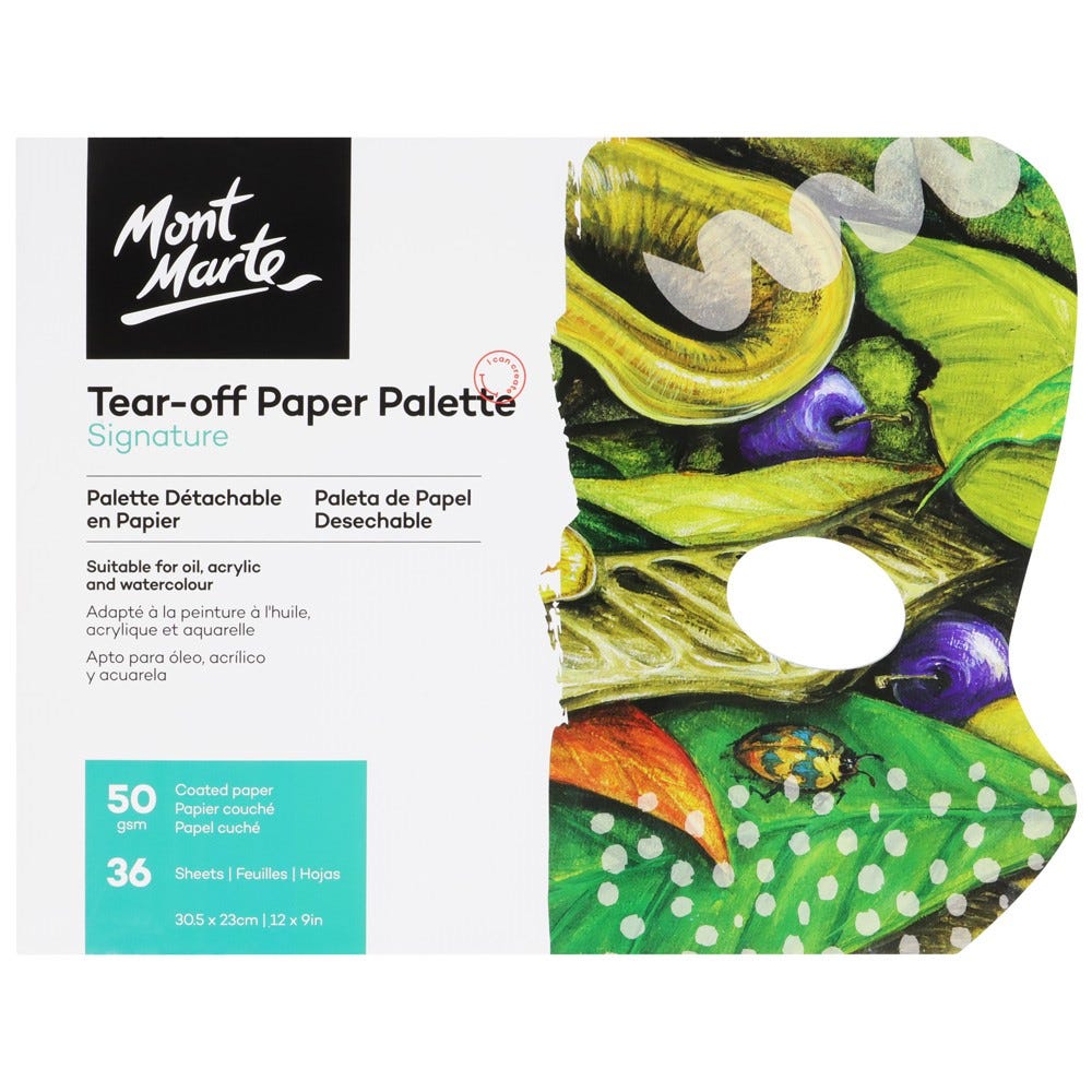 მოსახევი ქაღალდის პალიტრა (36 ფურცლით) - MM Tear Off Paper Palette Pad 36 sheet