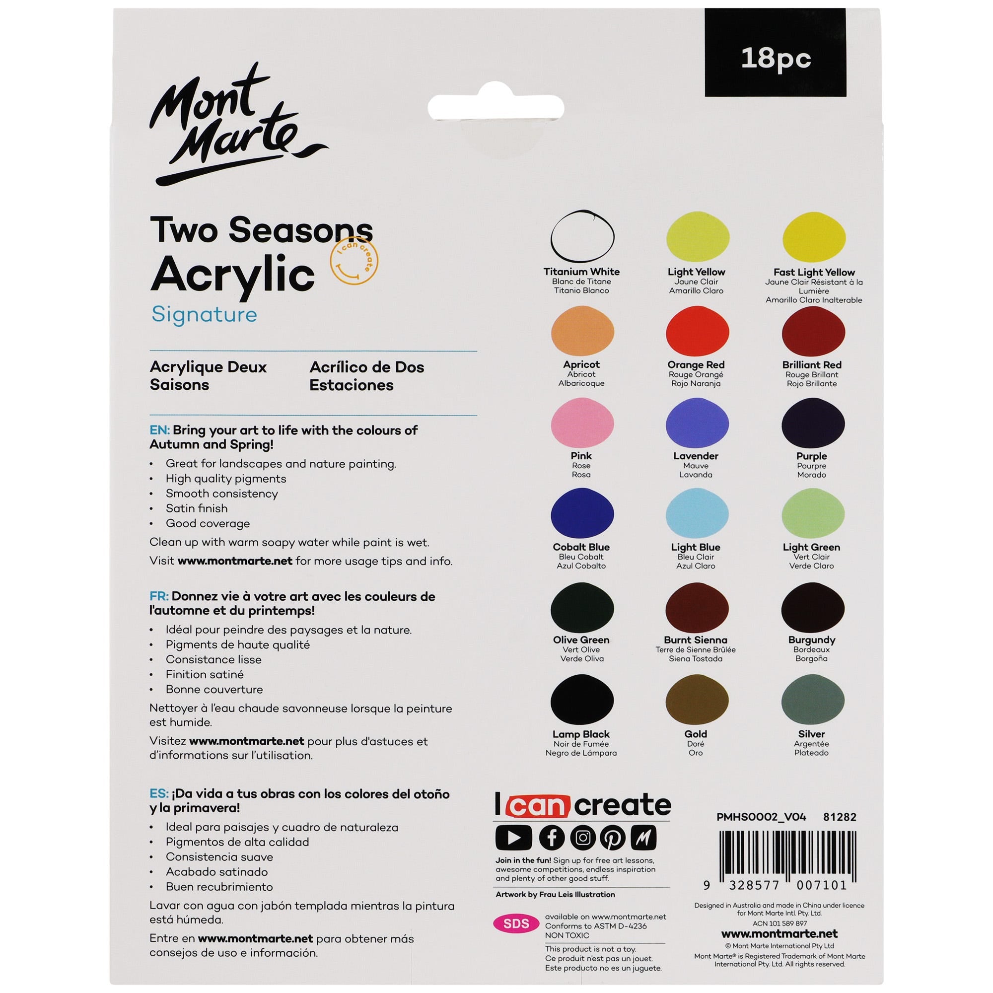 MM Two Seasons Acrylic 18pc x 12ml