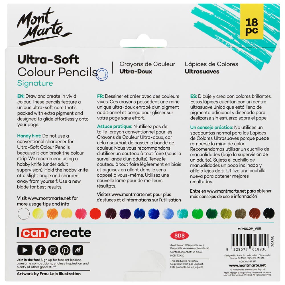 MM Ultra-Soft Colour Pencils 18pc