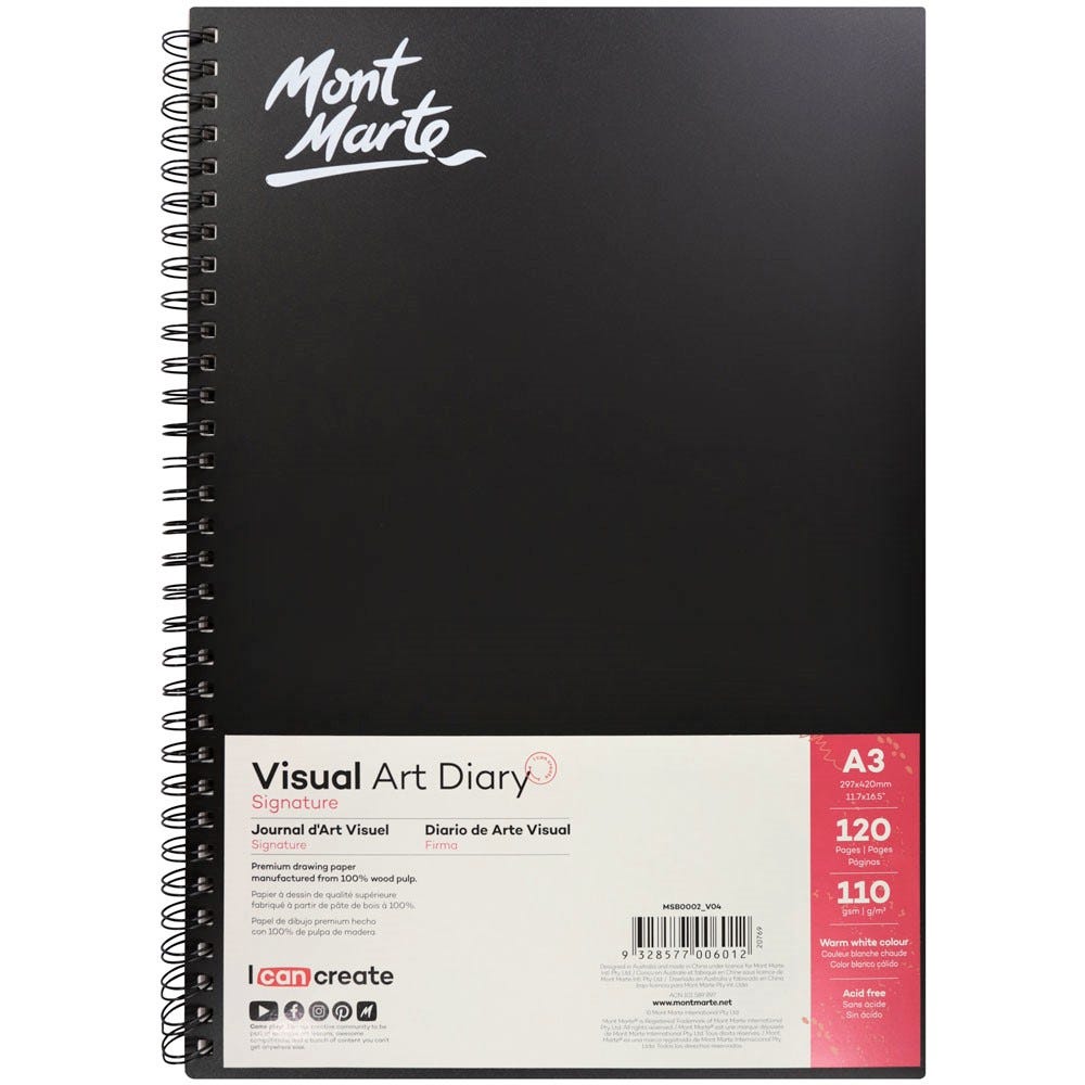 ვიზუალური დღიური ჩანახატებისთვის MM Visual Art Diary A3 120page