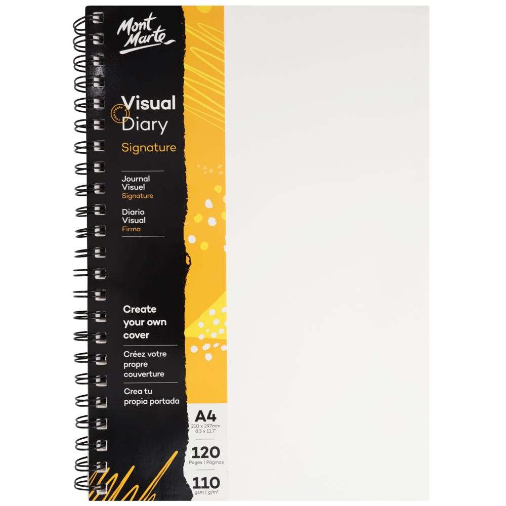 ვიზუალური სკეჩბუქი ზამბარაზე MM Visual Diary Paper Cover 120pg 110gsm A4