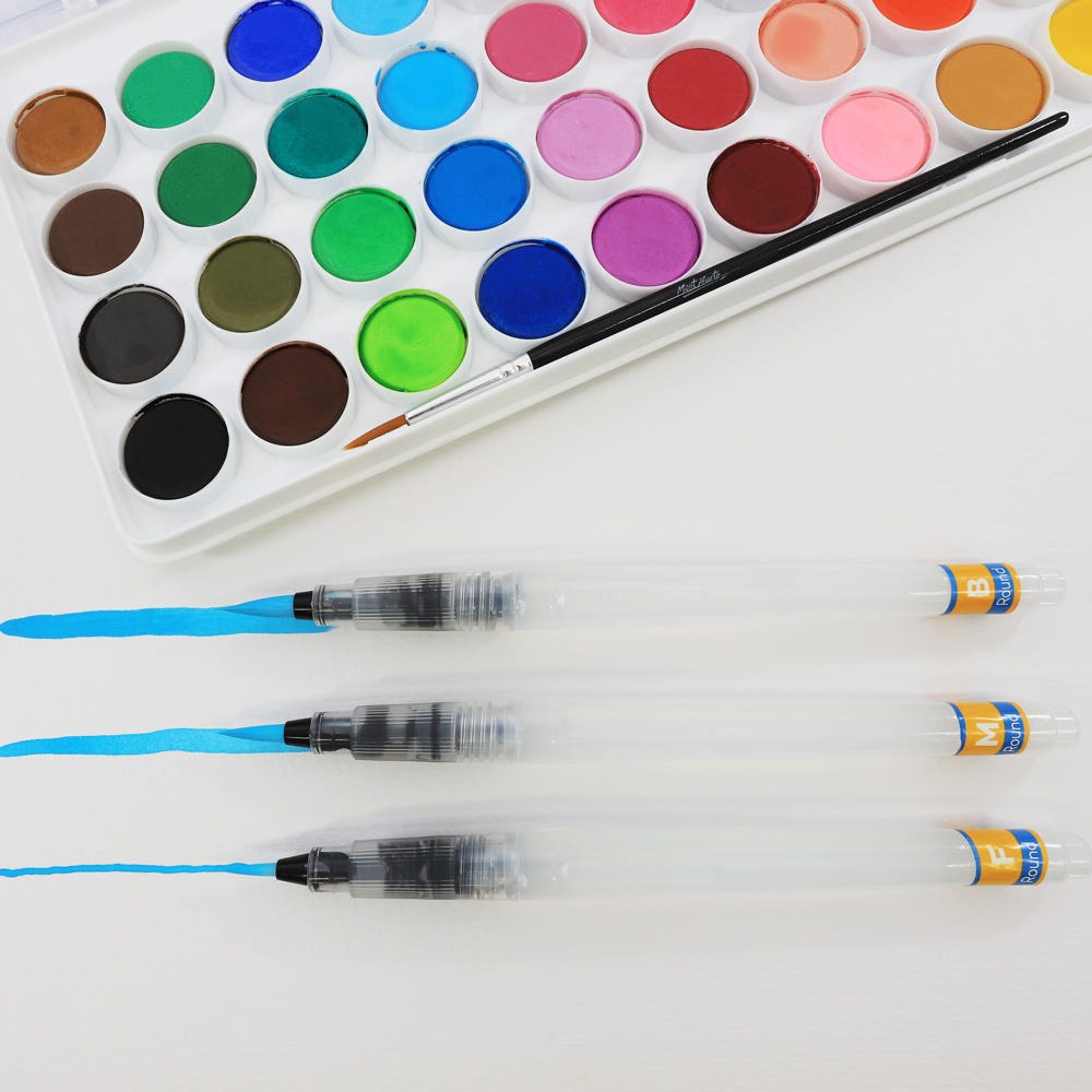 MM Waterbrush Set Round F/M/B 3pc