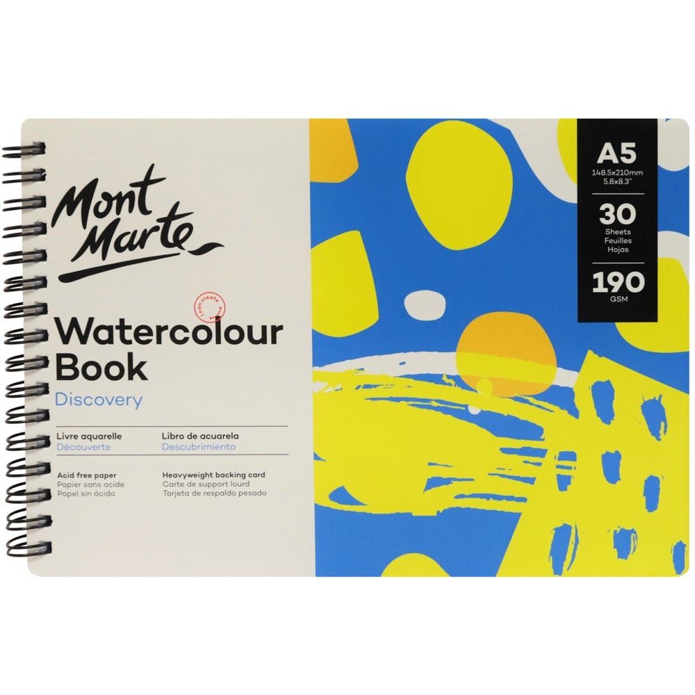 აკვარელის ფურცლები (ალბომი ამოსახევი) MM Watercolour Book 190gsm A5