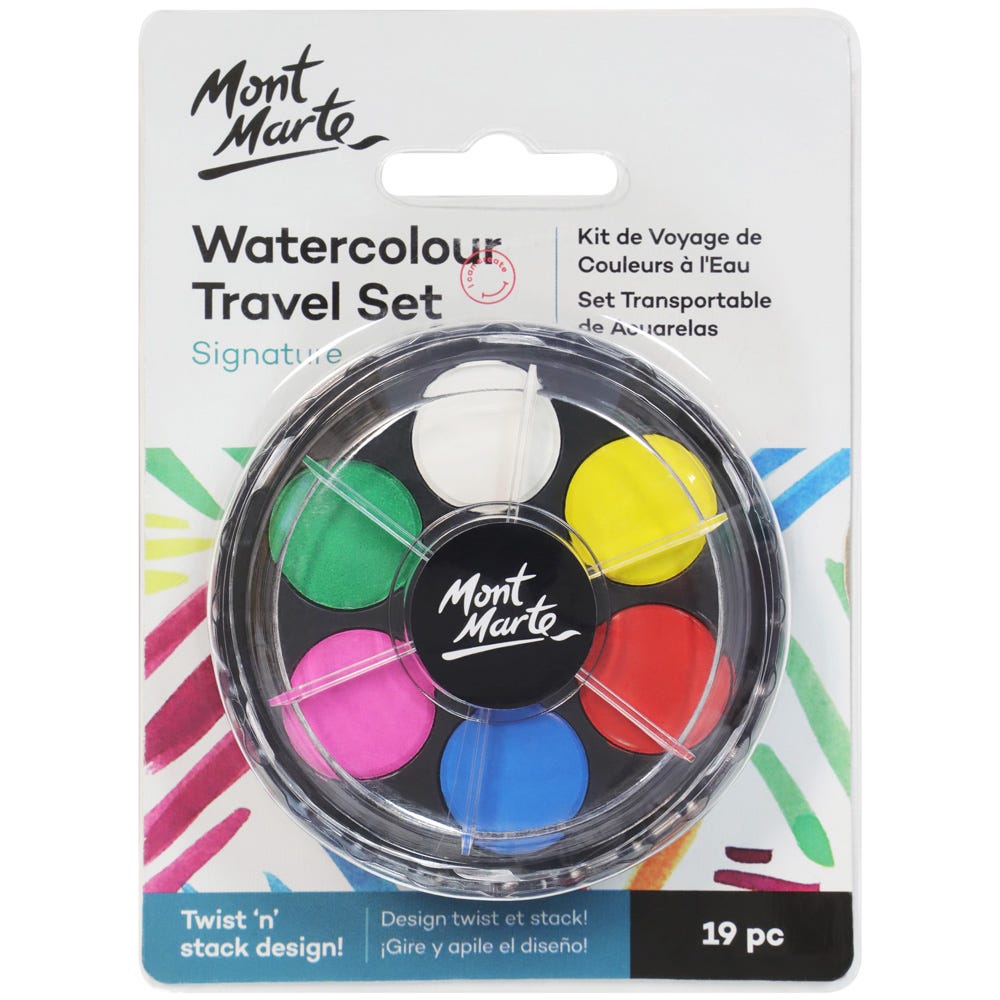 MM Watercolour Travel Set 18pc - აკვარელის საღებავი