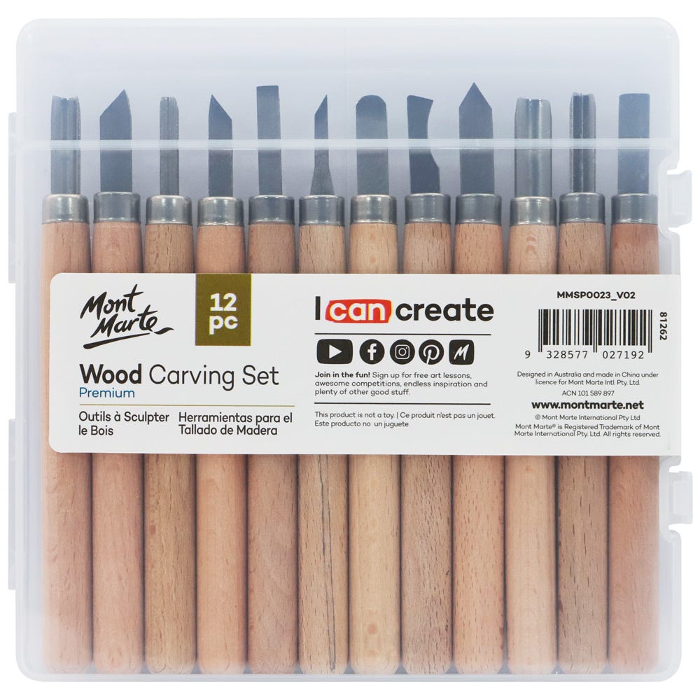 Woodworking tools 12 pieces - MM Wood Carving Set 12pc