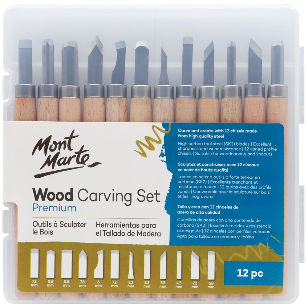 Woodworking tools 12 pieces - MM Wood Carving Set 12pc