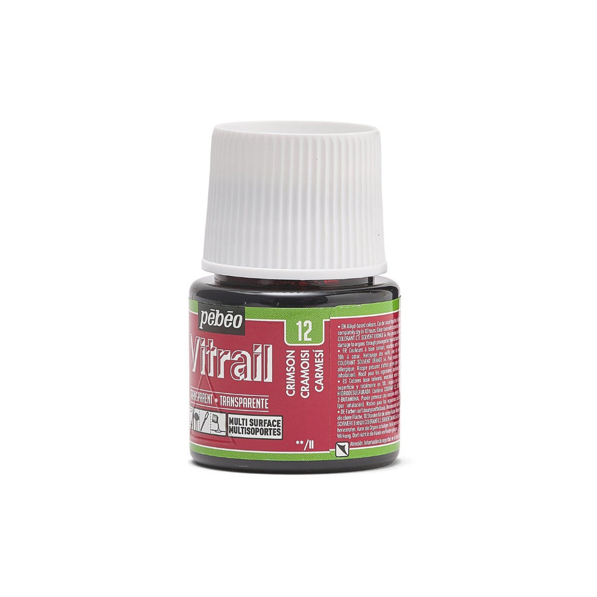 ვიტრაჟის საღებავი 45მლ - Pebeo Vitrail 45ml Crimson (გამჭვირვალე მინის საღებავი)