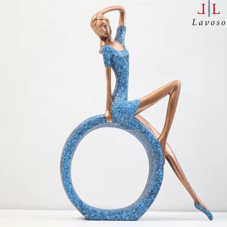 დეკორი გოგონას ქანდაკება - Reading Girl Statue Yoga Sculpture