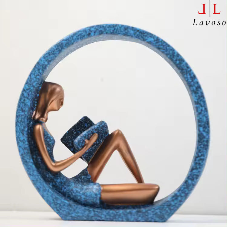 დეკორი გოგონას ქანდაკება - Reading Girl Statue Yoga Sculpture