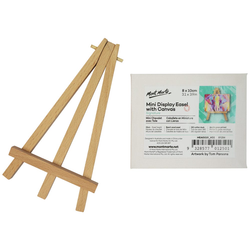 პატარა მინიატურული მოლბერტი MM Mini Display Easel w/Canvas 8x10cm - ARTISTA