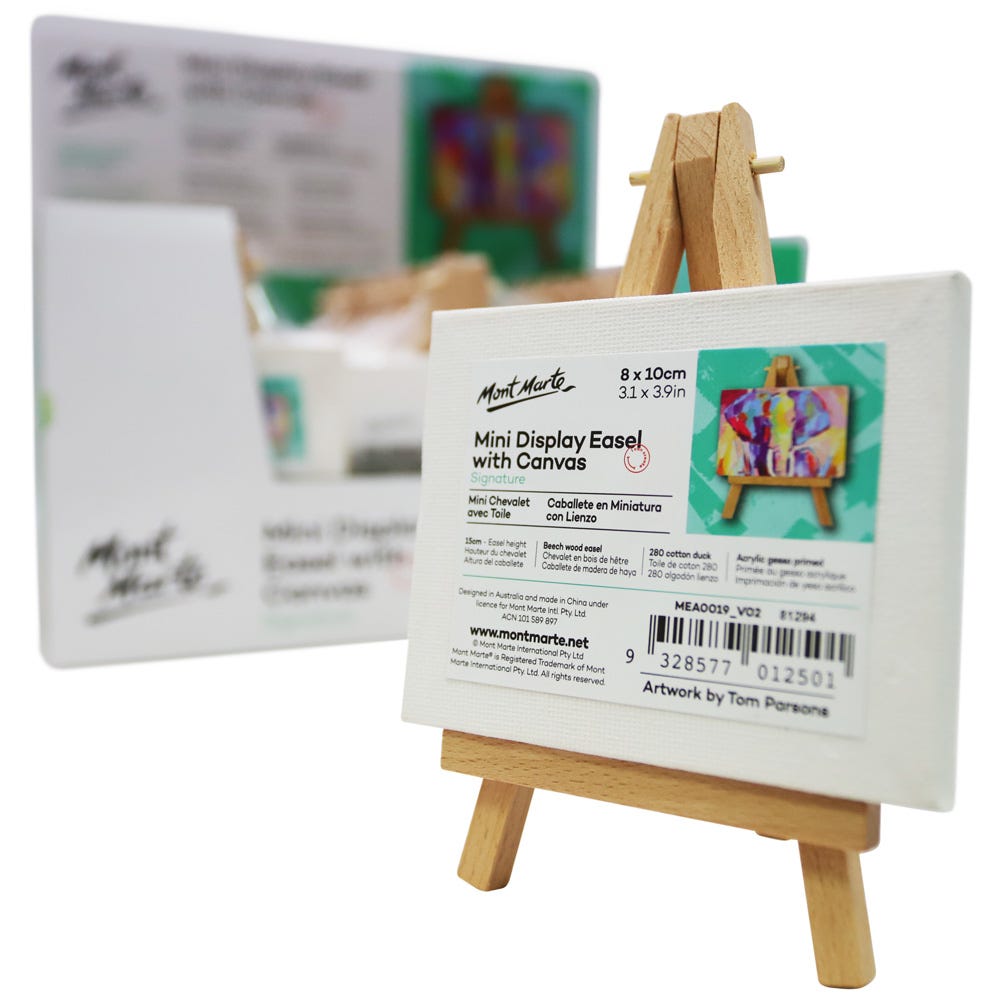 პატარა მინიატურული მოლბერტი MM Mini Display Easel w/Canvas 8x10cm - ARTISTA