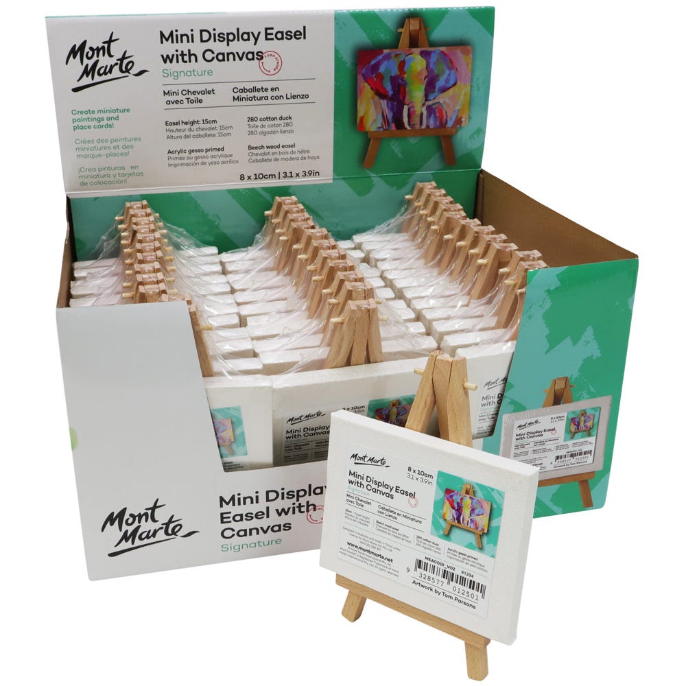 პატარა მინიატურული მოლბერტი MM Mini Display Easel w/Canvas 8x10cm - ARTISTA