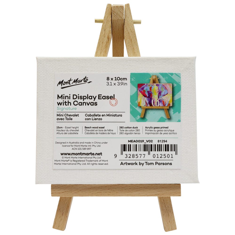 პატარა მინიატურული მოლბერტი MM Mini Display Easel w/Canvas 8x10cm - ARTISTA