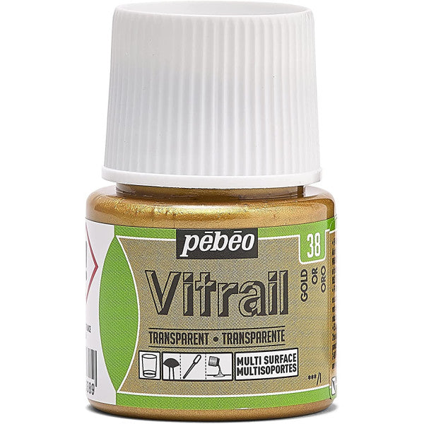 ვიტრაჟის საღებავი 45მლ - Pebeo Gold Vitrail (გამჭვირვალე მინის საღებავი)