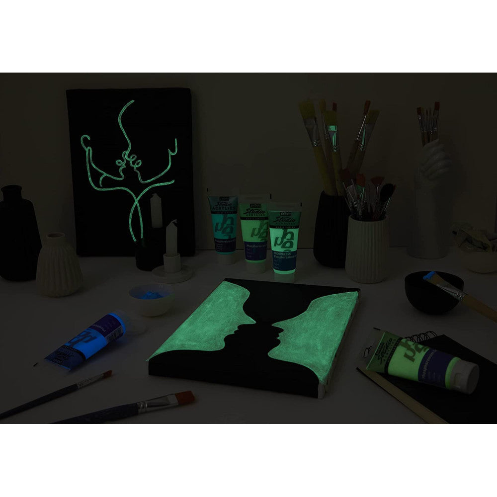 Pebeo Studio Acrylics 100ml Phosphorescent Gel Blue