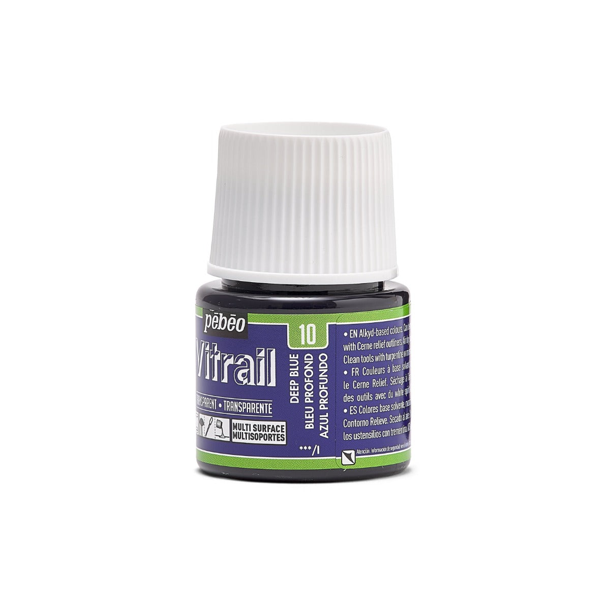 ვიტრაჟის საღებავი 45მლ - Pebeo Vitrail 45ml Deep Blue (გამჭვირვალე მინის საღებავი)