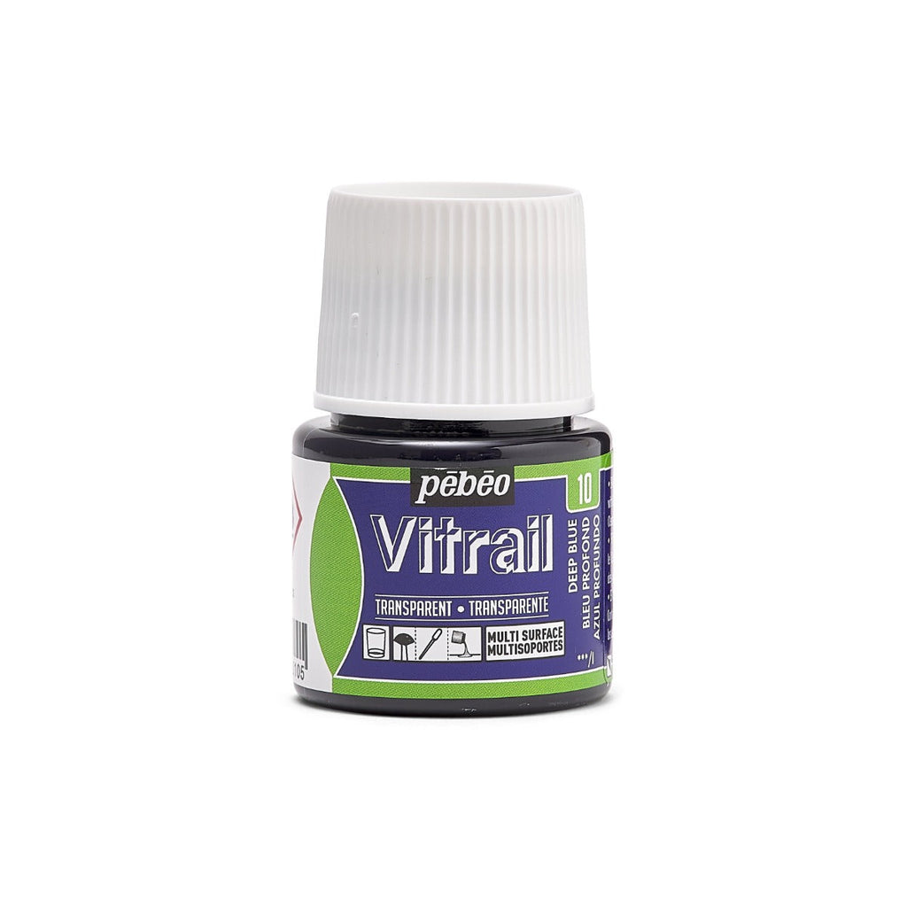 ვიტრაჟის საღებავი 45მლ - Pebeo Vitrail 45ml Deep Blue (გამჭვირვალე მინის საღებავი)