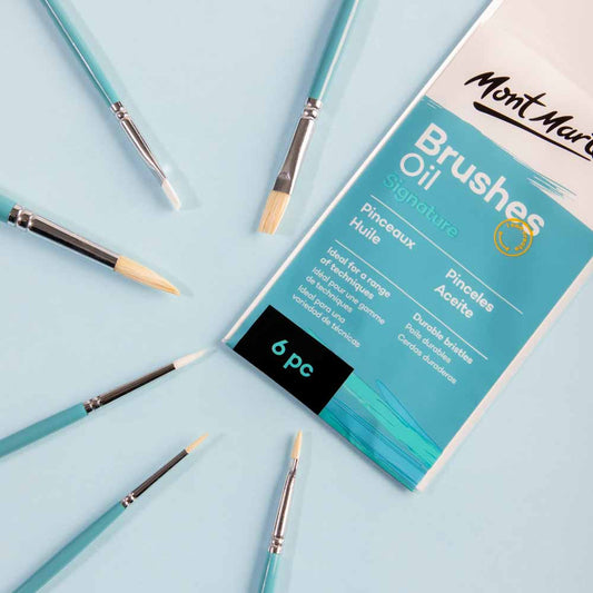 სინთეთიკური და ჯაგარის ფუნჯების ნაკრები ზეთის საღებავისთვის Gallery Series Brush Set Oils 6pc BMHS0019 - ARTISTA