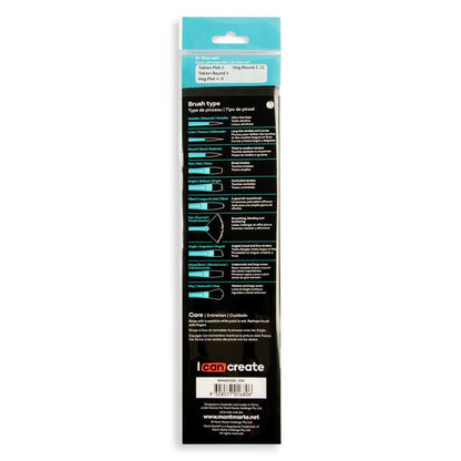 სინთეთიკური და ჯაგარის ფუნჯების ნაკრები ზეთის საღებავისთვის Gallery Series Brush Set Oils 6pc BMHS0019 - ARTISTA