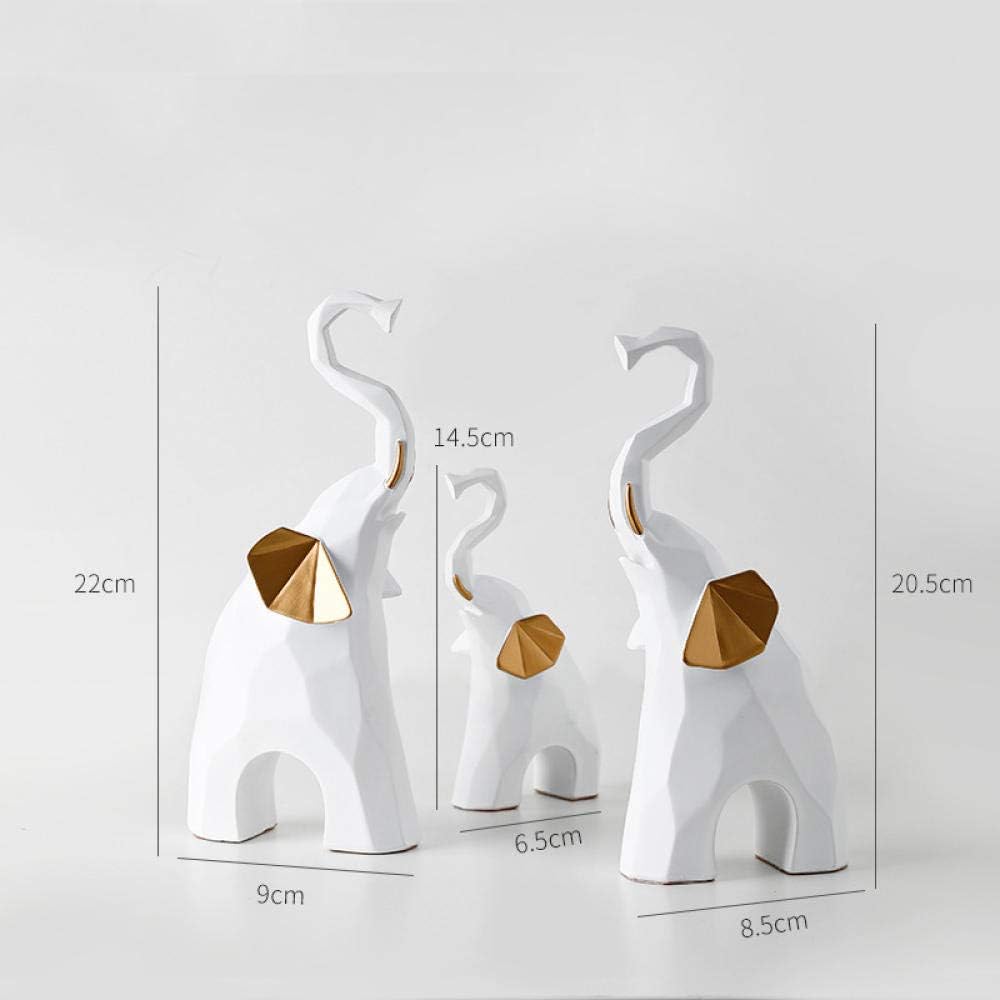 დეკორი სპილო - elephant animal statue kit set 3 gold ear arts sculpture