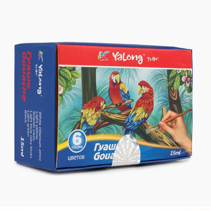 გუაშის საღებავების ნაკრები 6 ფერი - Yalong Gouache 6pc