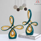 დეკორატიული ლარნაკი - Chinese knot gold and blue luxury porcelain - Small