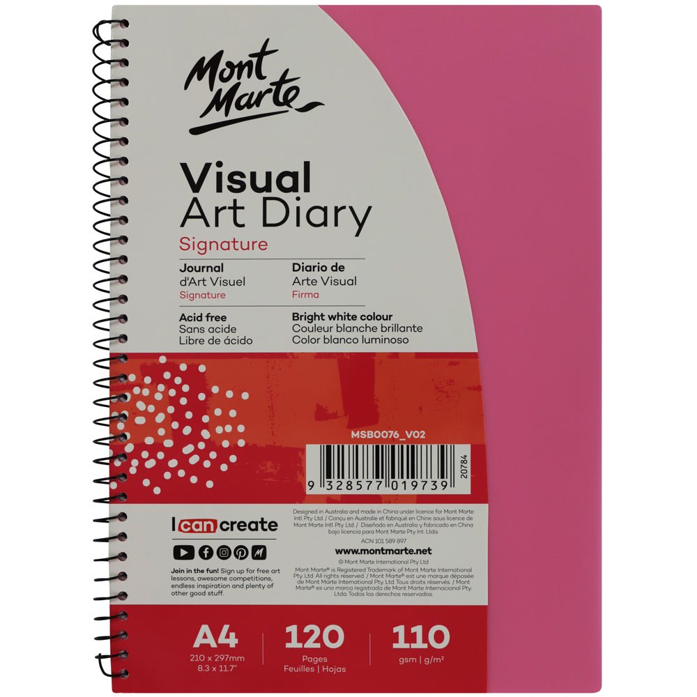ვიზუალური სახატავი რვეული (ფერადი ყდით) MM Visual Art Diary PP Coloured Cover A4 - ⋆˚࿔ Artista 𝜗𝜚˚⋆
