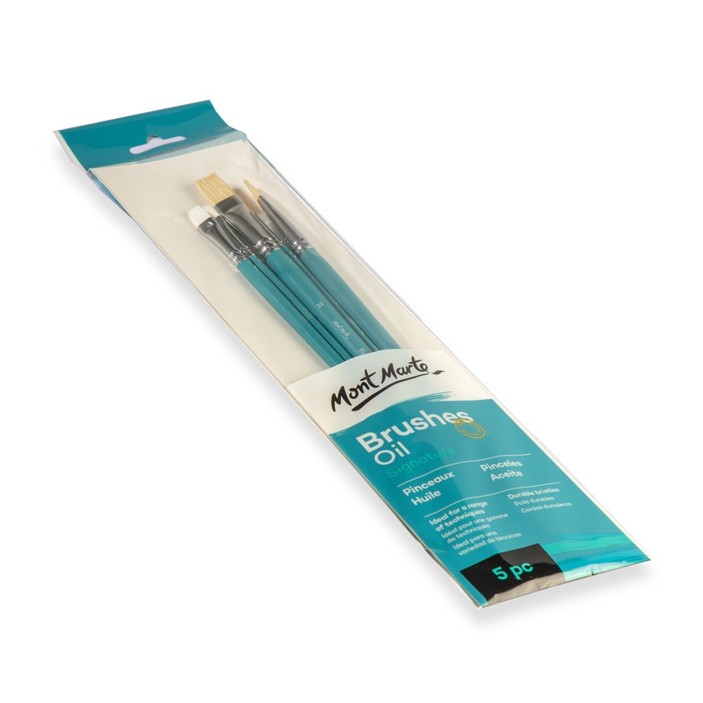 ზეთის ფუნჯები სინთეთიკური და ჯაგარის ნაკრები MM Gallery Series Brush Set Oils 5pc BMHS0020 - ARTISTA