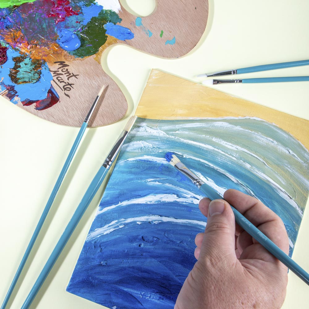 ზეთის ფუნჯები სინთეთიკური და ჯაგარის ნაკრები MM Gallery Series Brush Set Oils 5pc BMHS0020 - ARTISTA