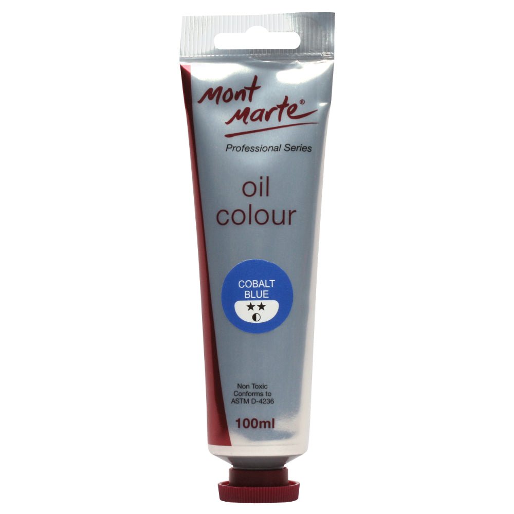 ზეთის საღებავი 100მლ კობალტის ლურჯი Mont Marte Oil Paint 100mls - Cobalt Blue - ARTISTA
