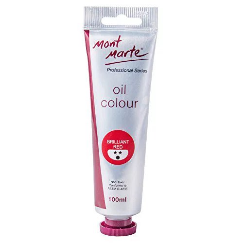 ზეთის საღებავი 100მლ MontMArte Oil Paint 100mls - Brilliant Red - ARTISTA